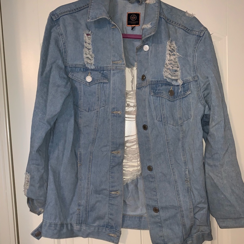 Used distressed denim jacket